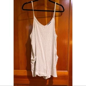 Cream linen romper